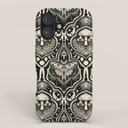 Celestial Forest Damask - black and cream iPhone Case Gallery Image 1
