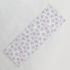 Watercolor hand painted lavender lilac blue floral Yoga Mat Gallery Image 1