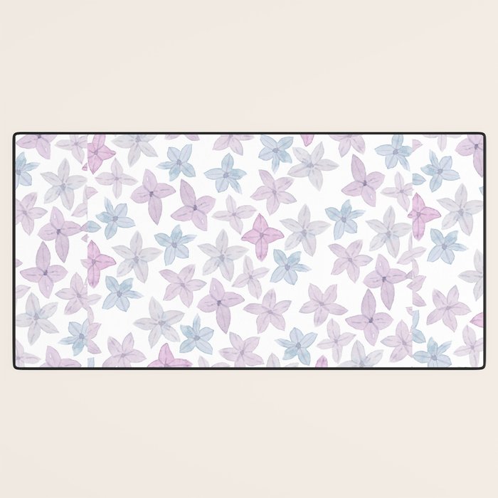 Watercolor hand painted lavender lilac blue floral Desk Mat Gallery Image 3
