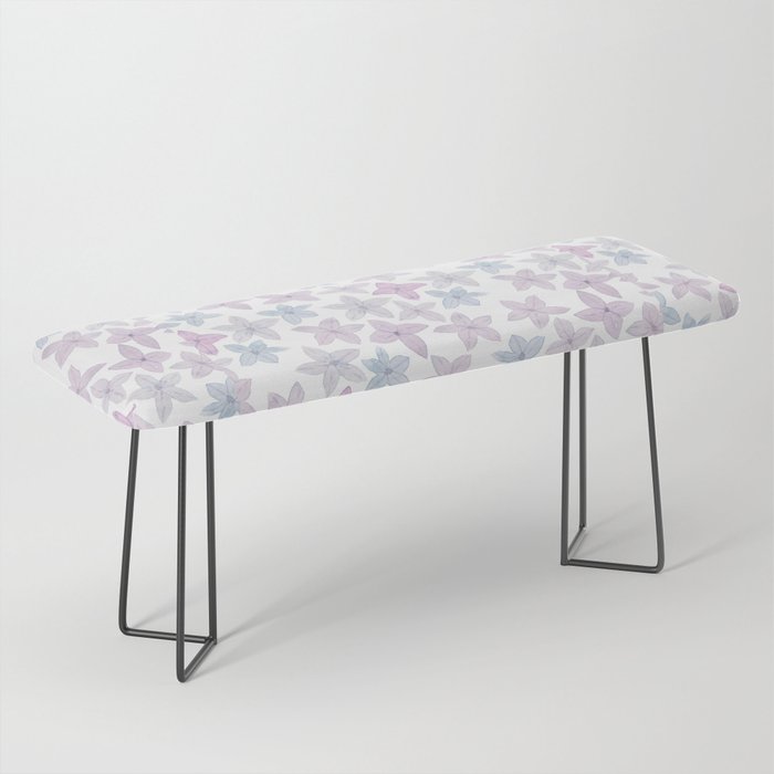 Watercolor hand painted lavender lilac blue floral Bench Gallery Image 1