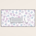 Watercolor hand painted lavender lilac blue floral Desk Mat Gallery Image 1