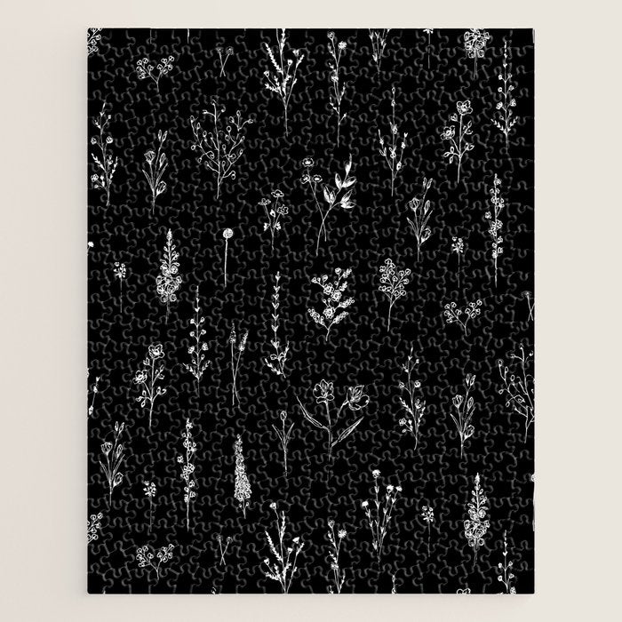 Black wildflowers Big Jigsaw Puzzle Gallery Image 1