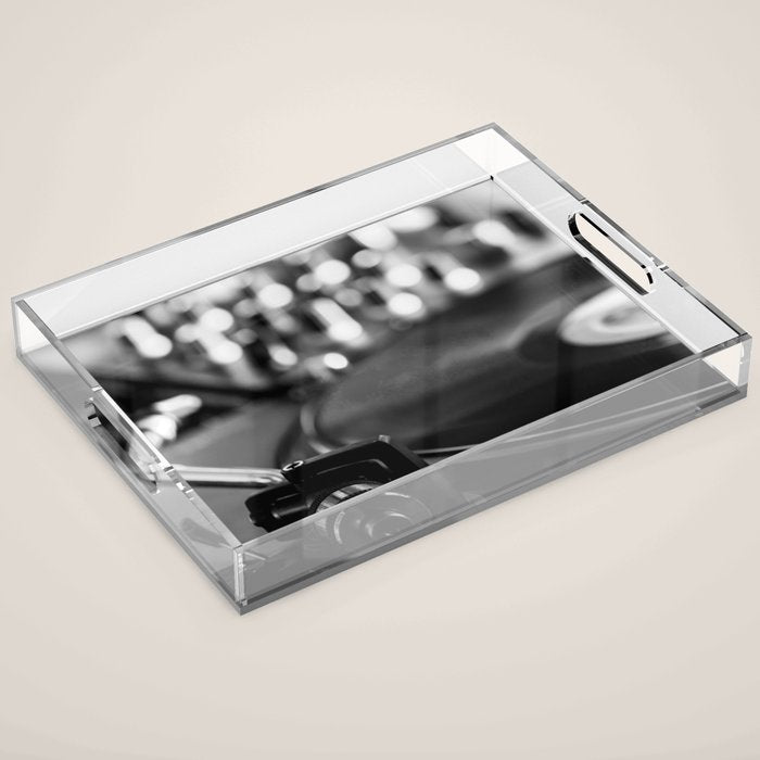 dj turntable record music aesthetic close up elegant mood art photography  Acrylic Tray Gallery Image 1
