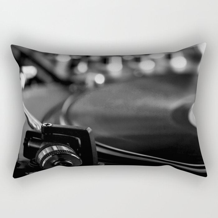 dj turntable record music aesthetic close up elegant mood art photography  Rectangular Pillow Gallery Image 1