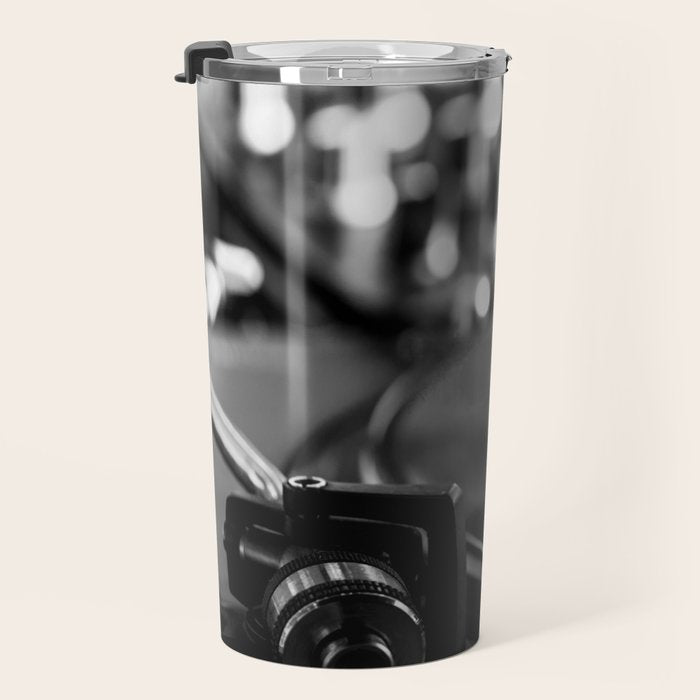 dj turntable record music aesthetic close up elegant mood art photography  Travel Mug Gallery Image 3
