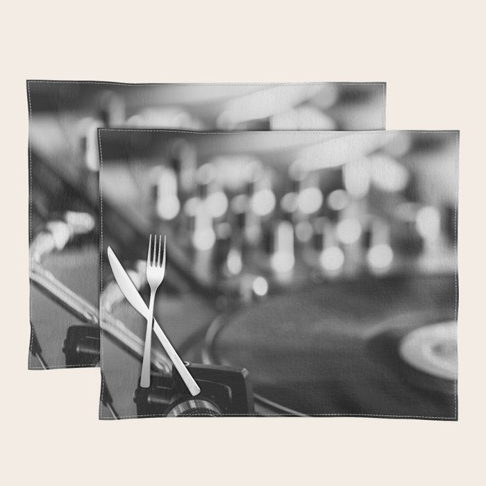 dj turntable record music aesthetic close up elegant mood art photography  Placemat Gallery Image 1