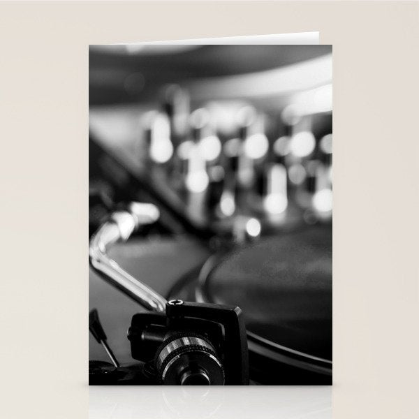 dj turntable record music aesthetic close up elegant mood art photography  Stationery Card Gallery Image 1