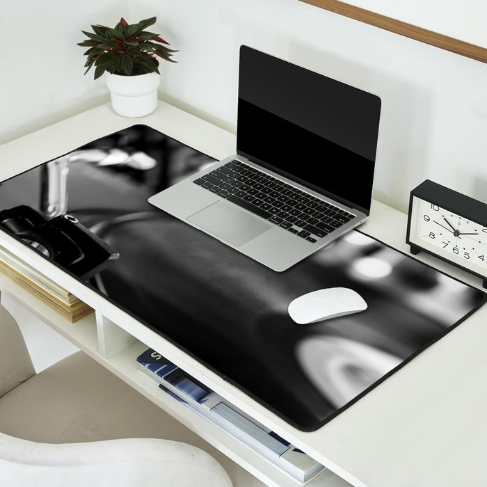 dj turntable record music aesthetic close up elegant mood art photography  Desk Mat Gallery Image 2