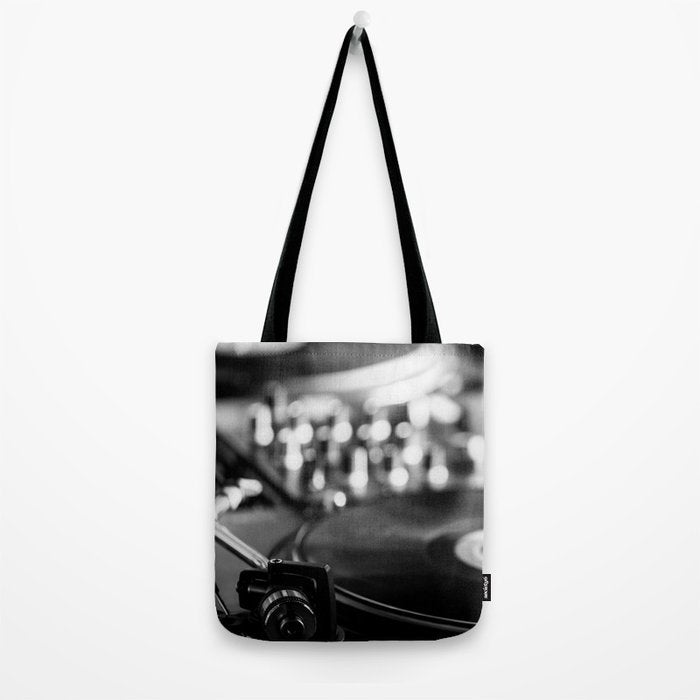 dj turntable record music aesthetic close up elegant mood art photography  Tote Bag Gallery Image 2