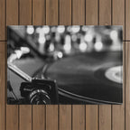 dj turntable record music aesthetic close up elegant mood art photography  Outdoor Rug Gallery Image 1
