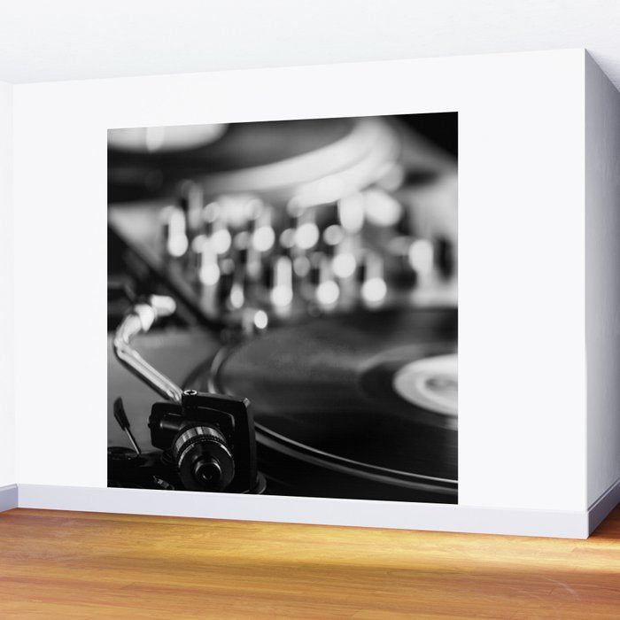 dj turntable record music aesthetic close up elegant mood art photography  Wall Mural Gallery Image 2