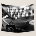 dj turntable record music aesthetic close up elegant mood art photography  Wall Tapestry Gallery Image 4