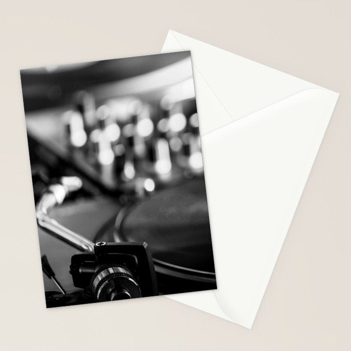 dj turntable record music aesthetic close up elegant mood art photography  Stationery Card Gallery Image 2