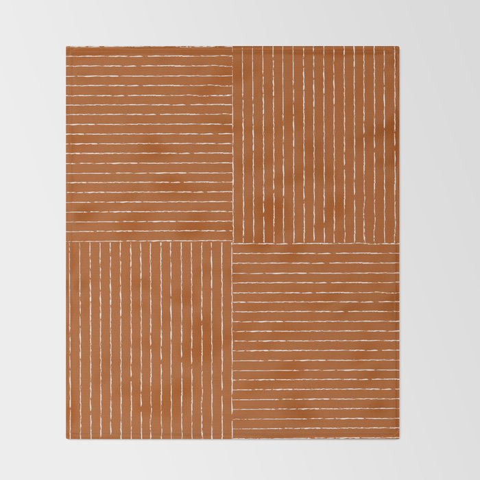 Lines III (Rust) Throw Blanket Gallery Image 2