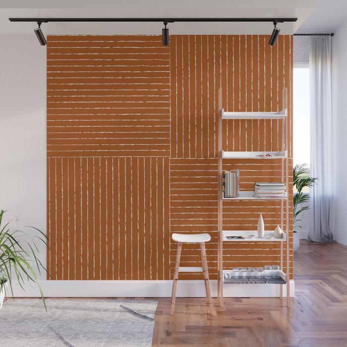 Lines III (Rust) Wall Mural Gallery Image 1
