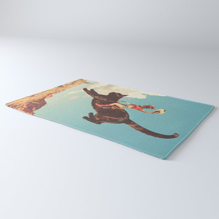Meehaw - Rodeo Cat Cowgirl Bronc Rug Gallery Image 3