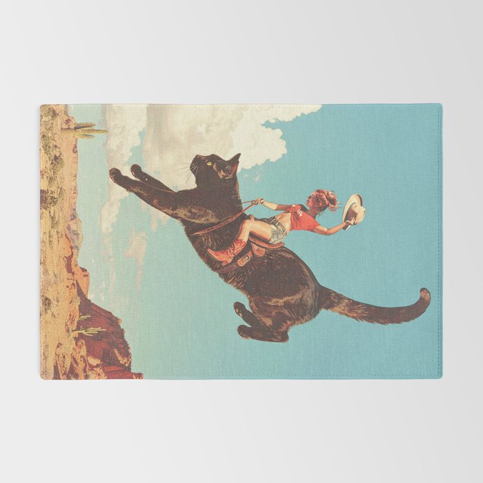 Meehaw - Rodeo Cat Cowgirl Bronc Rug Gallery Image 2