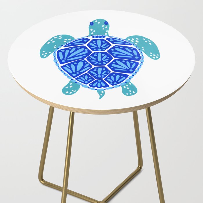 Sea Turtle - Blue Palette Side Table Gallery Image 2
