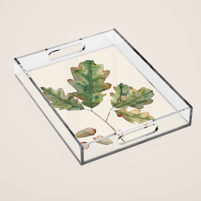 Oak tree  green leaves  Acrylic Tray Gallery Image 1