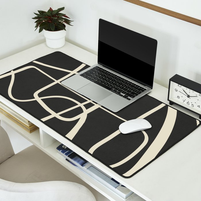 Modern Abstract Lines - Noir Desk Mat Gallery Image 2
