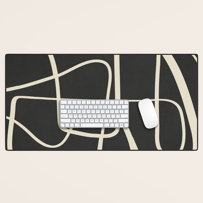 Modern Abstract Lines - Noir Desk Mat Gallery Image 1