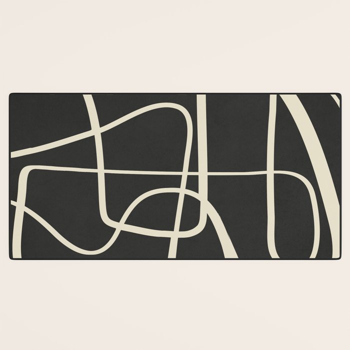 Modern Abstract Lines - Noir Desk Mat Gallery Image 3