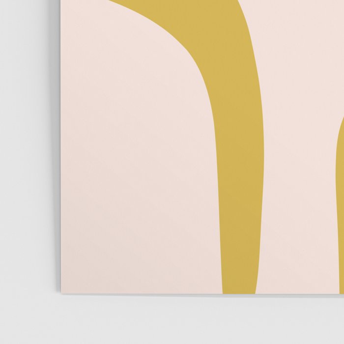 Retro Loops and Dots Midcentury Modern Pattern in Pale Blush Pink, Light Mustard, and Navy Blue Poster Gallery Image 3
