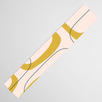 Retro Loops and Dots Midcentury Modern Pattern in Pale Blush Pink, Light Mustard, and Navy Blue Table Runner Gallery Image 3