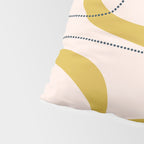 Retro Loops and Dots Midcentury Modern Pattern in Pale Blush Pink, Light Mustard, and Navy Blue Pillow Sham Gallery Image 4