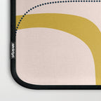 Retro Loops and Dots Midcentury Modern Pattern in Pale Blush Pink, Light Mustard, and Navy Blue Laptop Sleeve Gallery Image 3
