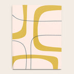 Retro Loops and Dots Midcentury Modern Pattern in Pale Blush Pink, Light Mustard, and Navy Blue Notebook Gallery Image 4