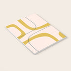 Retro Loops and Dots Midcentury Modern Pattern in Pale Blush Pink, Light Mustard, and Navy Blue Notebook Gallery Image 3