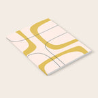 Retro Loops and Dots Midcentury Modern Pattern in Pale Blush Pink, Light Mustard, and Navy Blue Notebook Gallery Image 2