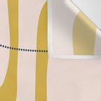 Retro Loops and Dots Midcentury Modern Pattern in Pale Blush Pink, Light Mustard, and Navy Blue Wall Tapestry Gallery Image 3