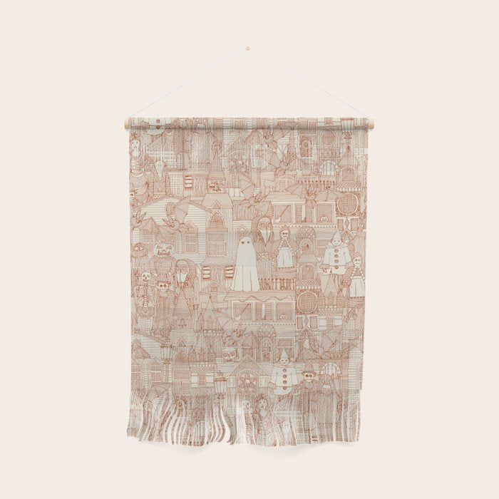 vintage halloween rust ivory Wall Hanging Gallery Image 1