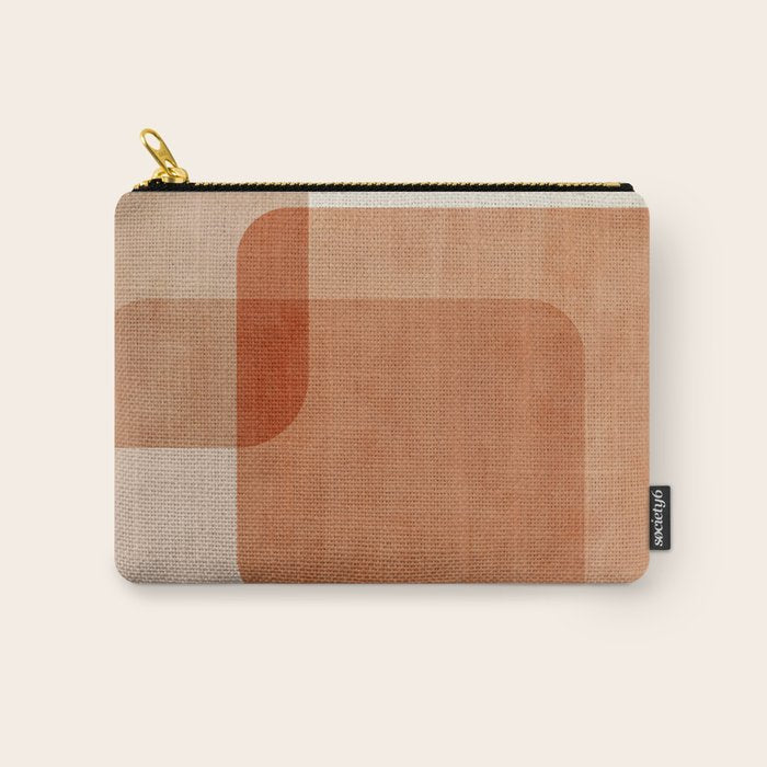 Terracotta Geometric Modern Minimalist Artwork Carry All Pouch Gallery Image 1
