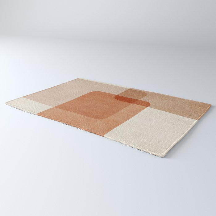 Terracotta Geometric Modern Minimalist Artwork Rug Gallery Image 3