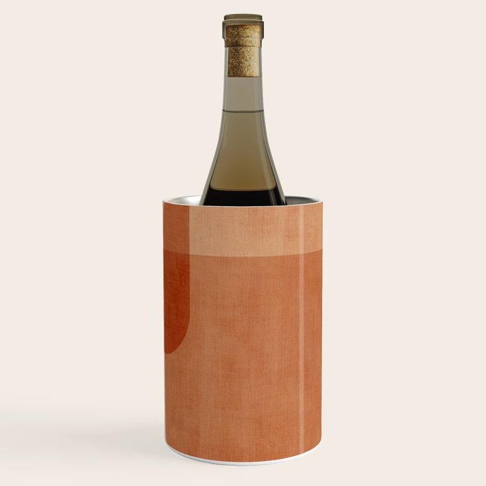 Terracotta Geometric Modern Minimalist Artwork Wine Chiller Gallery Image 1