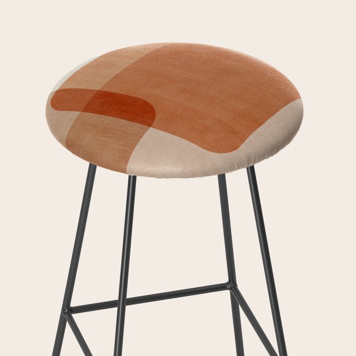 Terracotta Geometric Modern Minimalist Artwork Stool Gallery Image 2