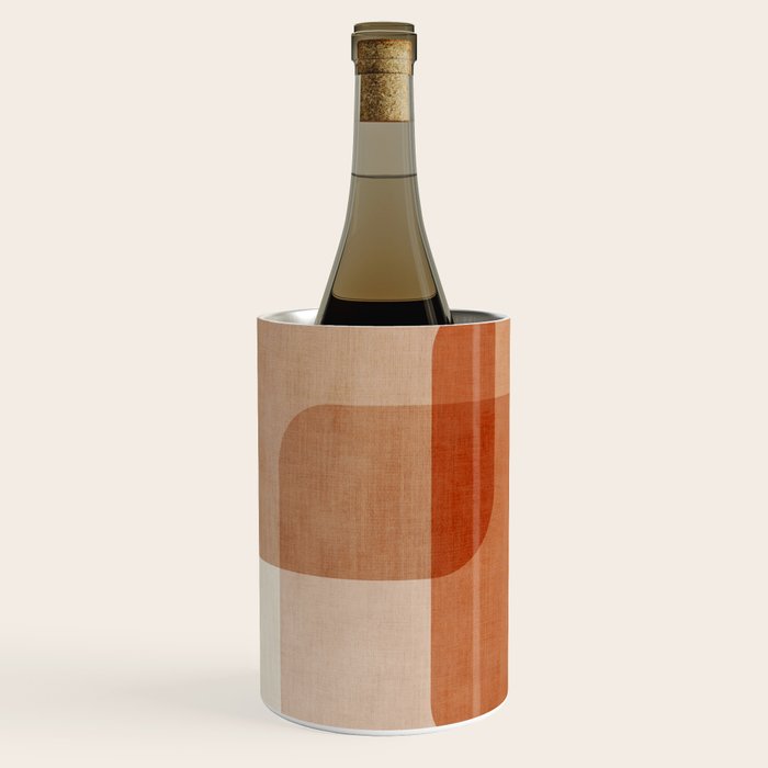 Terracotta Geometric Modern Minimalist Artwork Wine Chiller Gallery Image 2