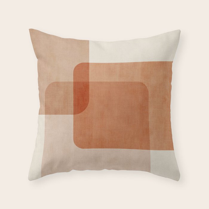 Terracotta Geometric Modern Minimalist Artwork Throw Pillow Gallery Image 1