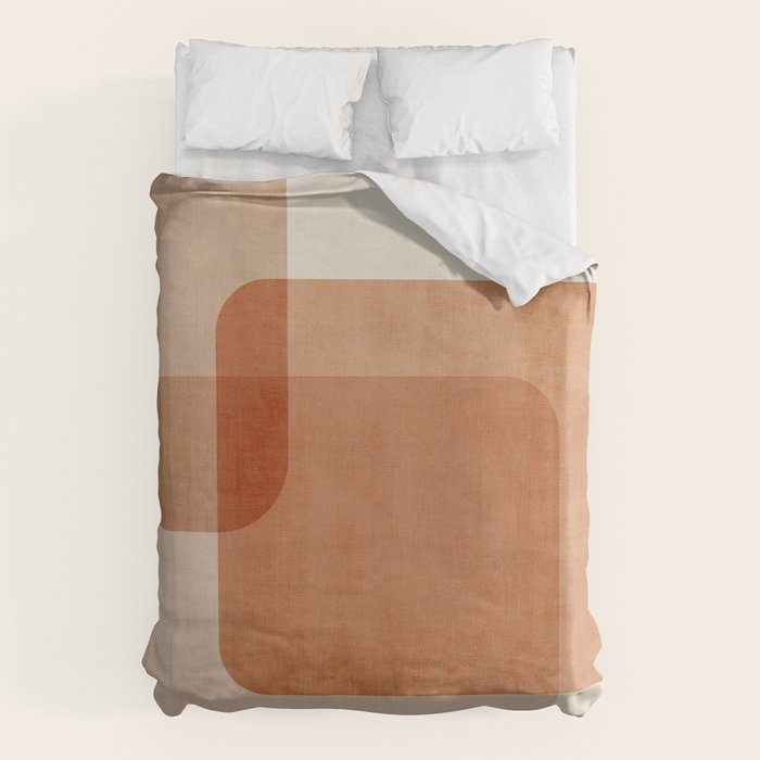 Terracotta Geometric Modern Minimalist Artwork Duvet Cover Gallery Image 1