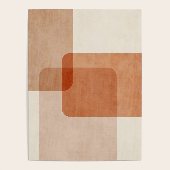 Terracotta Geometric Modern Minimalist Artwork Poster Gallery Image 4