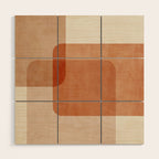 Terracotta Geometric Modern Minimalist Artwork Wood Wall Art Gallery Image 1