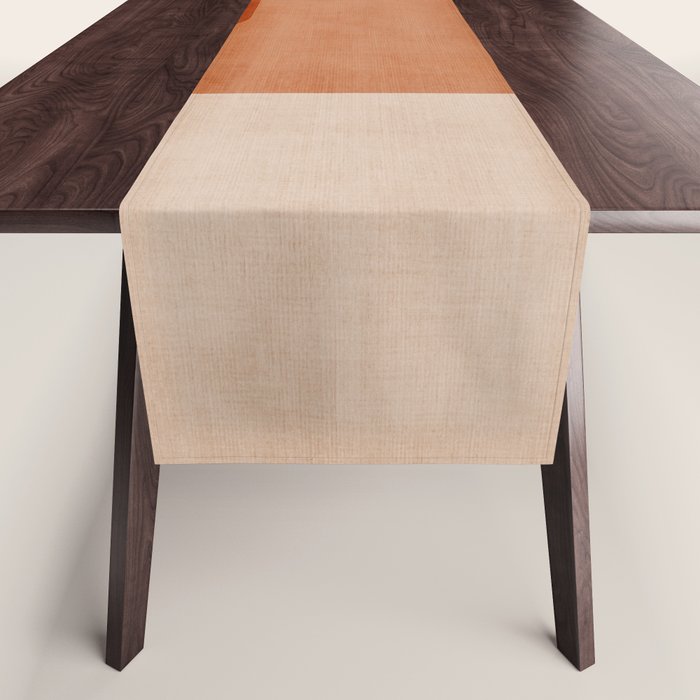 Terracotta Geometric Modern Minimalist Artwork Table Runner Gallery Image 1