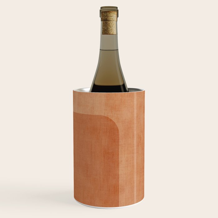 Terracotta Geometric Modern Minimalist Artwork Wine Chiller Gallery Image 3