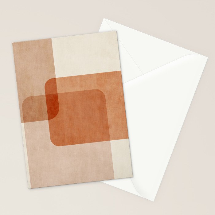 Terracotta Geometric Modern Minimalist Artwork Stationery Card Gallery Image 2