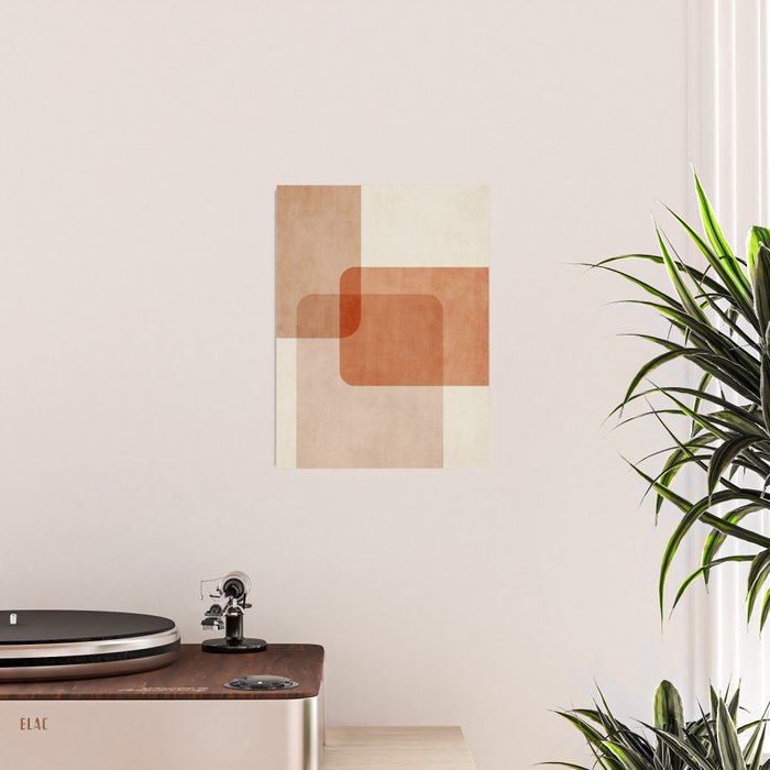 Terracotta Geometric Modern Minimalist Artwork Poster Gallery Image 2