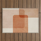 Terracotta Geometric Modern Minimalist Artwork Outdoor Rug Gallery Image 1