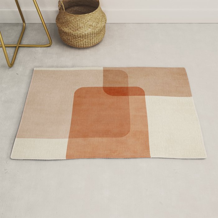 Terracotta Geometric Modern Minimalist Artwork Rug Gallery Image 1
